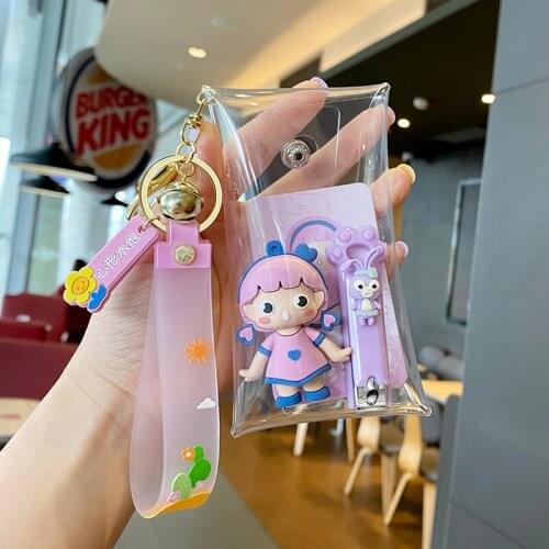 Cartoon Anime Keychain Girl Heart Cute Little Girl Charm Key chain Accessories Fashion Friends Lanyard Key Chain Bag Pendant