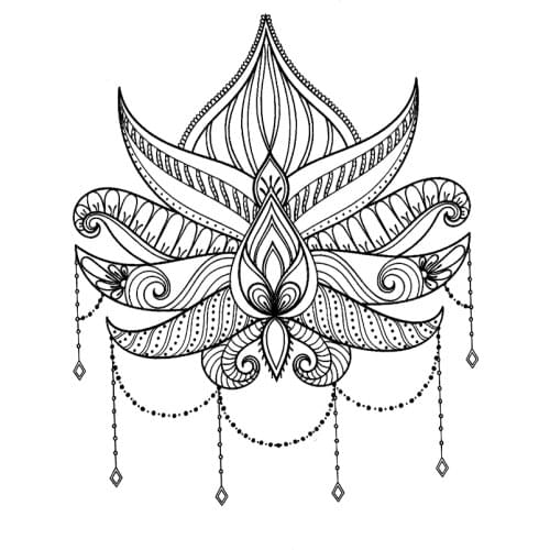 Lotus Flower Waterproof Temporary Tattoos Men Fake Tattoo Beauty Flower Tatoo Sleeve Tatuajes Temporales A Prueba De Agua