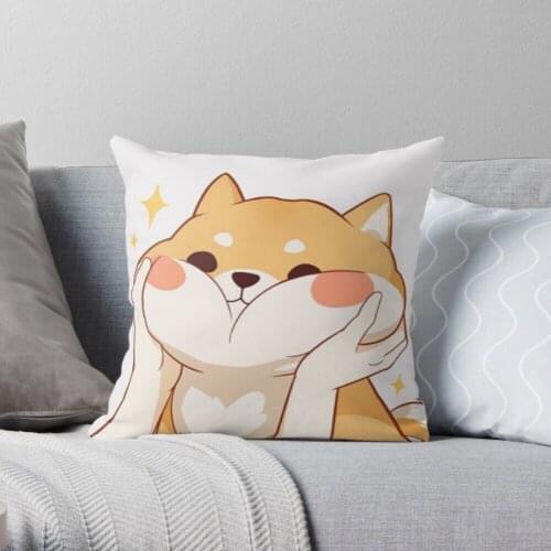 Kawaii Shiba Inu Polyester Decor Pillow Case Home Cushion Cover 45*45cm