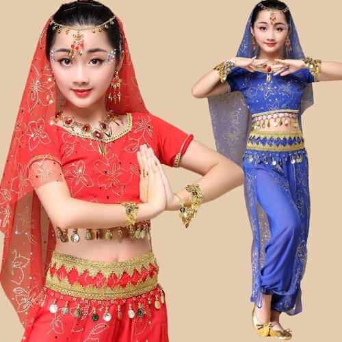 Kid Children Professional Stage Belly Dance Costume For Girl Egypt BELLY DANCE Costumes for Girls India Bollywood Dance Sets
