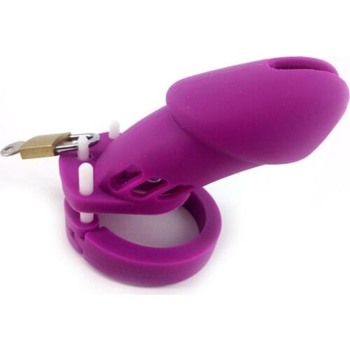 Purple CB6000 Silicone Cage Sex Products Male Masturbator Male Chastity Device JJ Lock Cock Rings Chastity Cage Sex Toy for Men