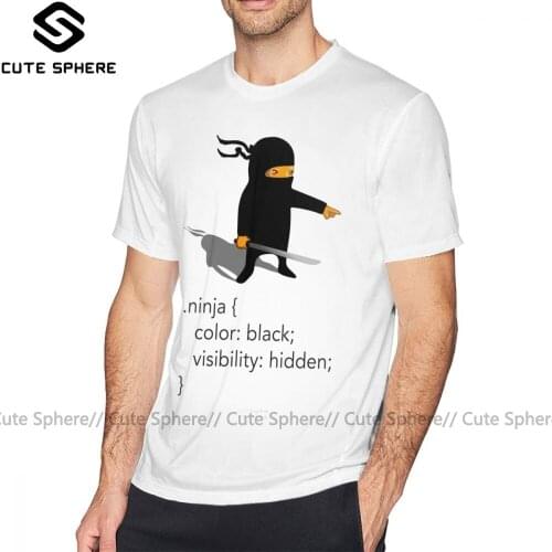 Ninja T Shirt Geek Tee CSS Jokes Ninja T-Shirt Oversize Short Sleeve Tee Shirt Funny Cotton Casual Man Printed Tshirt
