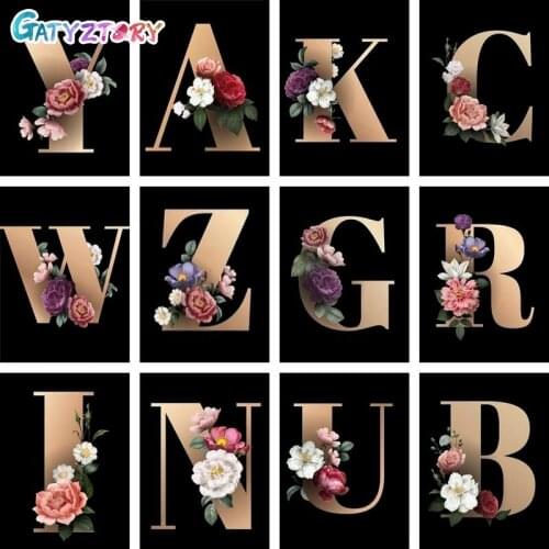 GATYZTORY Paint By Numbers For Adults Kids Flower Letter DIY HandPainted Oil Painting Landscape Picture Gift Home Wall Decor