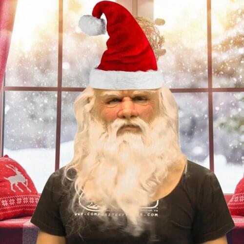 Santa Claus Headgear Christmas Party Decoration Holiday Soft Latex Adult Headgear Xmas Gifts Cospaly Props Christmas Gift