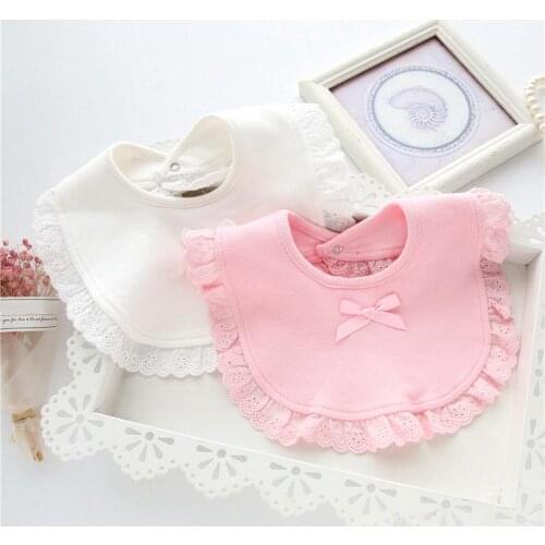 Toddler Baby Girl Cotton Lace Bib Infant Waterproof Saliva Towel Feeding Bandana pure cotton material Baby feeding supplies
