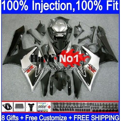 Injection For SUZUKI 1000CC GSXR-1000 GSXR 1000 21MC.12 Black silver GSX-R1000 GSX R1000 05 K5 GSXR1000 2005 2006 05 06 Fairings