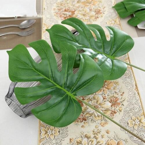 Artificial plant Real Touch Artificial Turtle Back Leaves Simulation Green Plant Leaf Home Garden Flower plant Accessories
