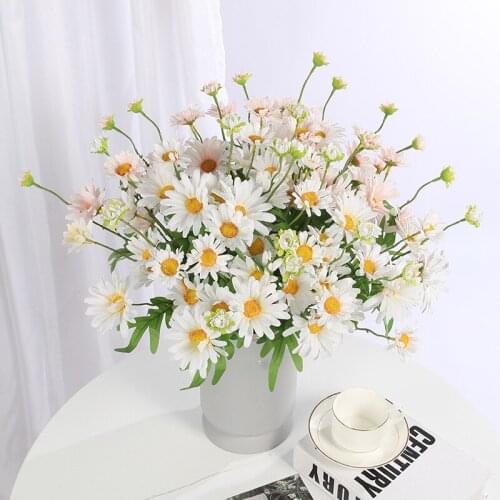 Artificial Flower Single Spring Chrysanthemum Pastoral Fake Flower Living Room Wedding Shooting Props Artificial Green Plants