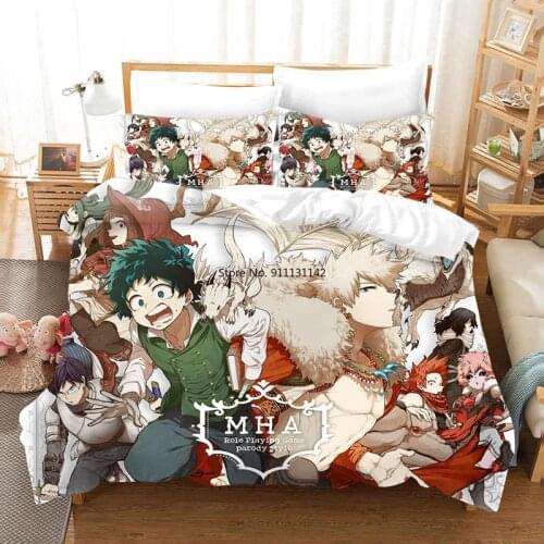 My Hero Academy Bedding Set 3D Digital Printed Queen King Size Down Quilt Cover Pillowcase Bedroom Decoration Home Textile