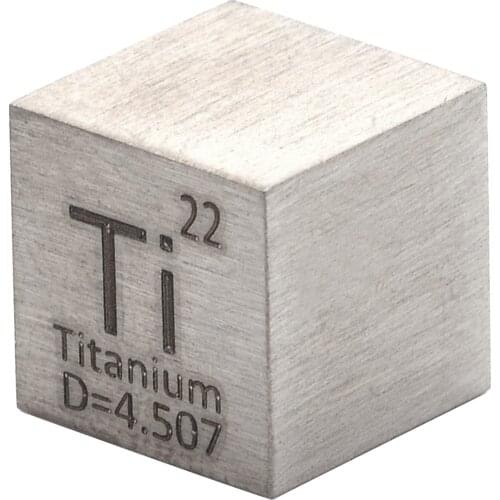 1Pcs 99.5% Pure Titanium High Purity Cube Ti Metal Carved Element Periodic Table Class Teaching Supplies 10x10x10mm