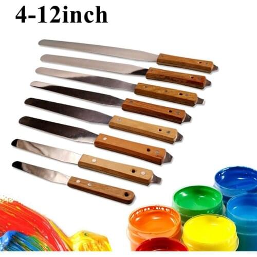 Stainless Steel Spatula Inking Paint Glue Mixing Knife Draw Spatula Texture Scraper Painting Decorating Ink Putty Knife Tools
