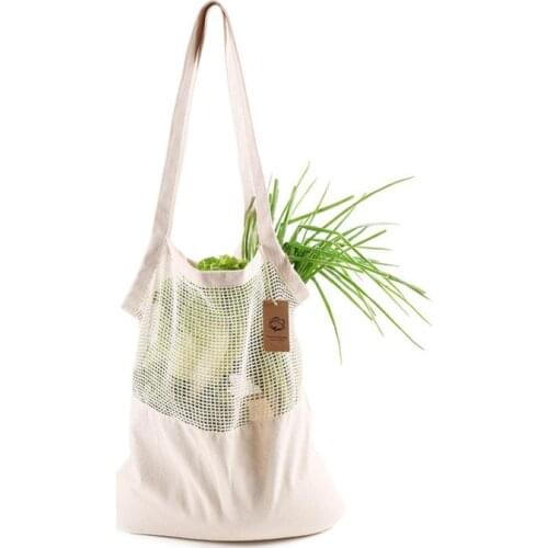 Reusable String Shopping bag Fruit Vegetables Eco Grocery Bag Portable Storage Bag Shopper Tote Mesh Net Woven Cotton SN2412