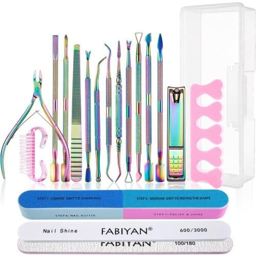 4/13/10/14pcs Manicure tool set Dead skin scissors steel nail clippers nail file pliers sanding strips boxed nail beauty tools