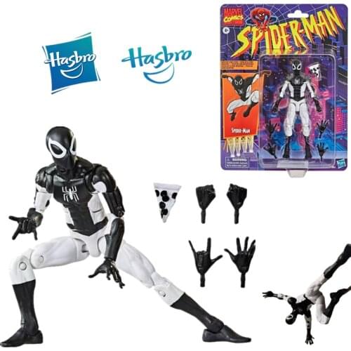 Hasbro Marvel Legends Negative Spider-Man Hanging Card Retro 6-inch Doll Gift for Relatives and Friends