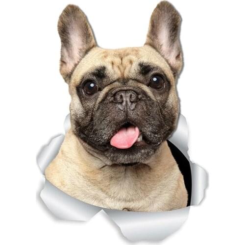Loveable French Bulldog Dog Wall Decals Frenchie Dog Toilet Sticker 3D Dog Car Window and Bumper Sticker