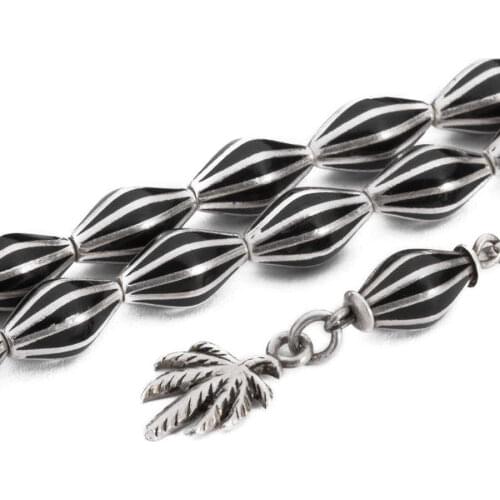 Melon Slice Cut Jet Rosary (Tasbih)