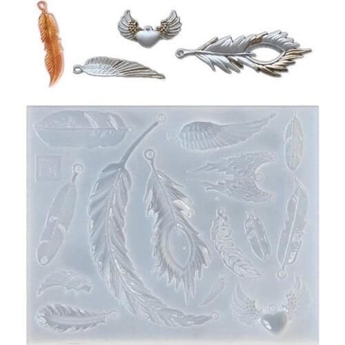 Feather Wing Shape Necklace Pendant Epoxy Resin Silicone Mold,Crafting Clay,Jewelry Earrings Making,DIY Mobile Phone Decoratio