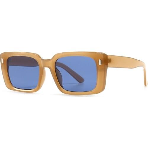 Veshion Square Frame Sunglasses for Men Blue Yellow Female Retro Sun Glasses for Women Uv400 2021 Summer Trend Drop Ship