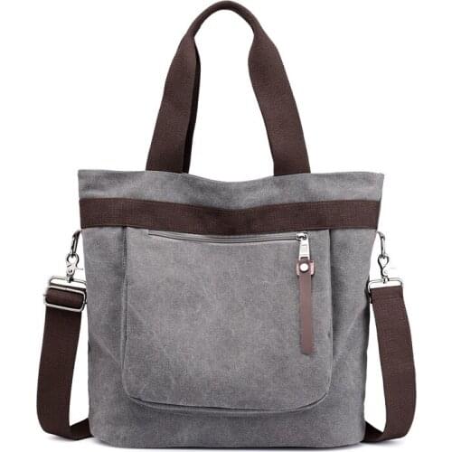 Popular fashion casual canvas woman bag, Korean version of the large capacity shoulder cross-body bag