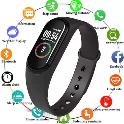 Smart Bracelet 3 Colors Screen Band 4 Wearable Smart Fitness Traker Bluetooth Sports Waterproo Kids Birthday Gifts