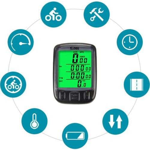 Bike Computer Bicycle Speedometer Odometer Waterproof with Digital LCD Display