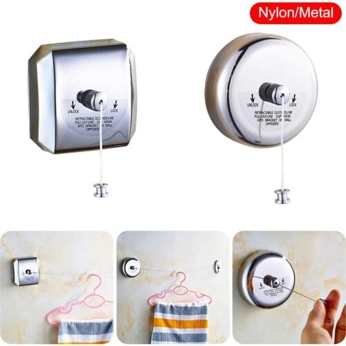 Retractable Clothesline Stainless Steel Clothes Drying Line Adjustable for Home Hotel Travel 2.8 Meters Clothes Drying Rack Rope