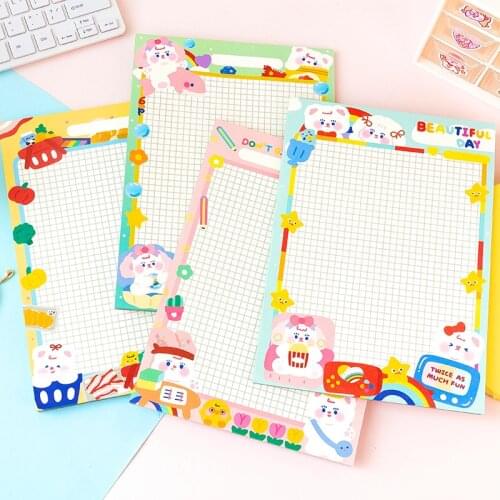 Yisuremia 30 Sheets B5 Kawaii Memo Pad Note Paper To Do List Daily Planner NotePad Journal Decoration School Stationery Supplier