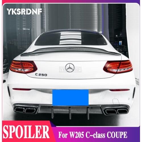 YKSRDNF For Mercedes W205 COUPE 2014-2020 C-class C180 C200L C63 Spoiler Carbon Fiber PSM STYLE Car Rear Trunk Wing Spoiler