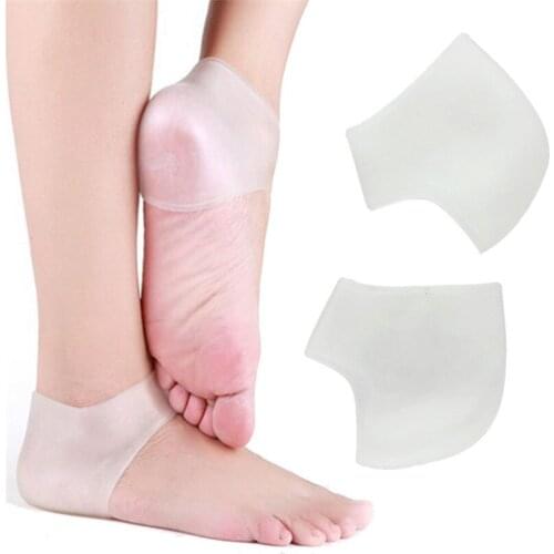 3pairs silicone heel protectors moisturizing and whitening Gel Heel Socks breathable socks palmilha de silicone foot care tool