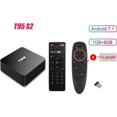 5pcs T95 S2 TV BOX Android 7.1 OS 2GB 16GB Amlogic S905W Quad Core 2.4GHz WiFi Set top box 1GB 8GB 2G 16G air mouse is optional