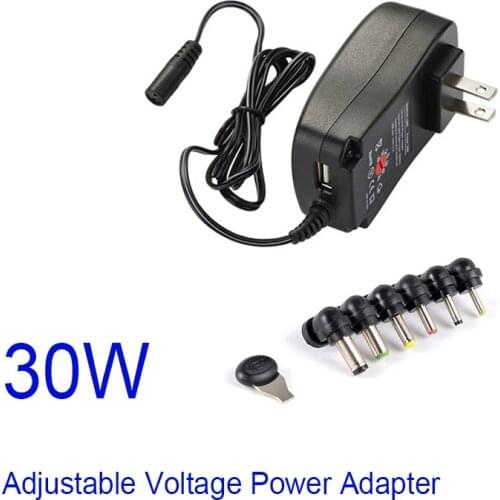 30W Power Adapter Supplier 3V 4.5V 5V 6V 7.5V 9V 12V AC/DC Adjustable Universal Charger for LED Light Strip CCTV 1.2 meter OAO