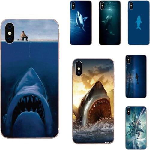 Shark Soft Silicone TPU Transparent Case Cover For iPhone SE2020 11 Plus Pro X XS Max XR 8 7 6S SE 4S 5 5C 5S