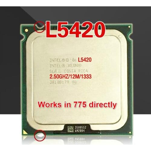 Lntel Xeon L5420 2.5GHz 12M 1333Mhz CPU equal to Core 2 Quad Q9300 CPU works on LGA775 motherboard