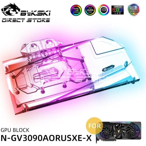 Bykski A-RGB GPU Water Block Full Coverage For GIGABYTE AORUS GeForce RTX3090 3080 XTREME VGA Blocks Heatsink N-GV3090AORUSXE-X