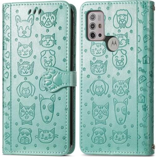 Cat & Dog Pattern Phone Case For Motorola Moto G20 Filp Wallet Leather Case For Moto G20 Case For Motorola Moto G20 Cover 6.5"