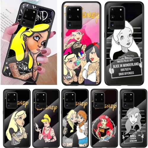 Tempered Glass Cover Punk princess disney For Samsung Note 20 Ultra Note 10 Lite Plus 5G Note 8 Note 9 Phone Case