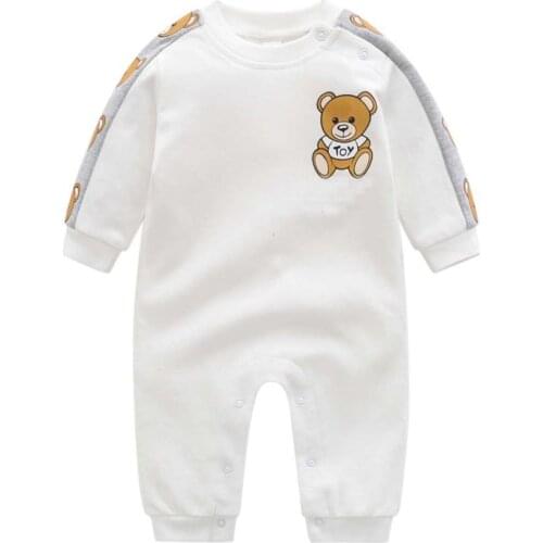 New arrival spring autumn fashion brand style baby clothes boy girls printed bear cotton Toddler newborn baby romper 0-24 months