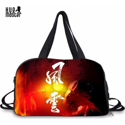 HUEMASTER Travel Bags Hand Luggage Chinese Style Printing Bag Luggage High Capacity Portable Duffle Bags Leisure Weekend Bag