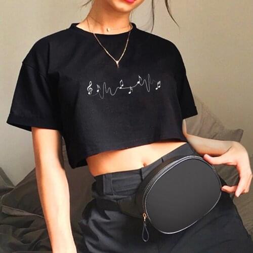 JAYCOSIN Women Sexy Harajuku T-shirt Short Sleeve Top Cropped Tops Women T-shirt Summer Casual Tops Black Fashion T-shirt 2021