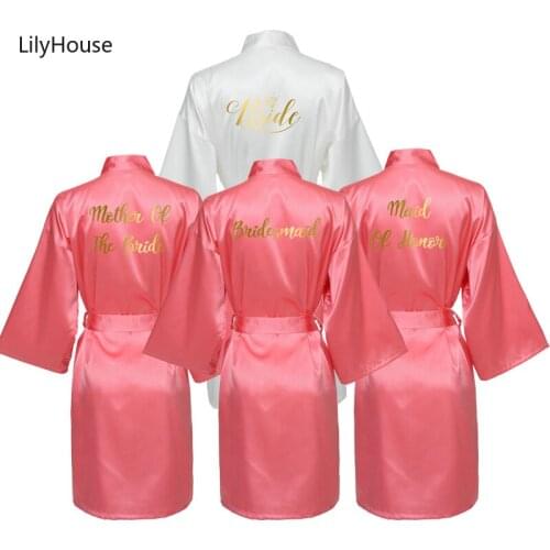 Bridesmaid Robes Robes Bridal Robes Coral Silk Satin Robe Bridesmaid Robes Women Wedding Robe