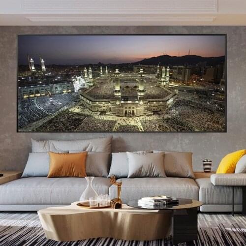 Islamic Art Ramadan Night of Power In Mecca Canvas Paintings on The Wall Art Posters and Prints Muslim Pictures Home Decor