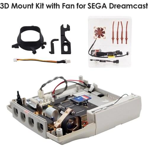 3D Print Fan Mount Kit NF-A4x10 5V Premium Fan RetroScaler Black 3D Print Mount Kit for SEGA Dreamcast Game Console