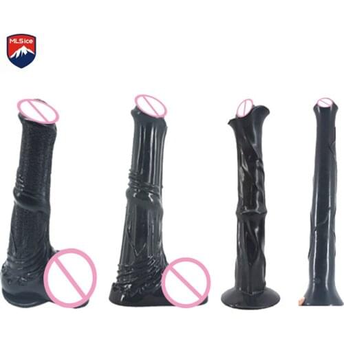 MLSice Giant Soft Anal Dildo Anal Super Big Long Animal Penis Large New Black Thick Dong Women Vaginal Masturbator Anal Pleasure