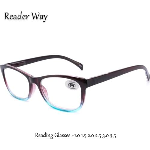 Fashion Design Men Women Reading Glasses 1.0 1.5 2.0 2.5 3.0 3.5 Reader Eyewear Gradient Ramp Frame Presbyopic Eyeglasses Unisex