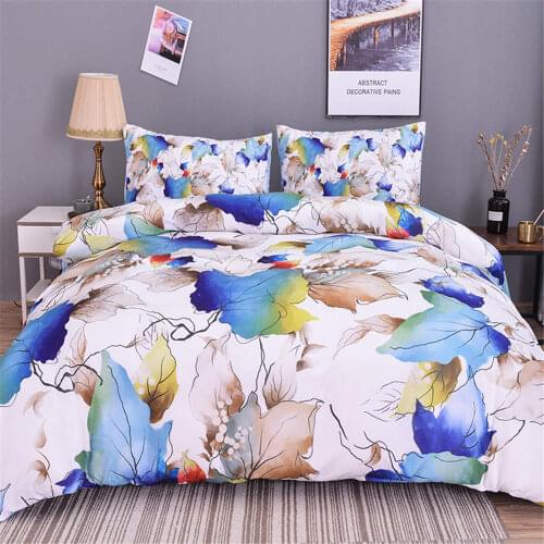 Fashion Floral Print Bedding Set Queen King Size Duvet Cover Pillowcase Bed Linen Quilt Full Size Bed Frame