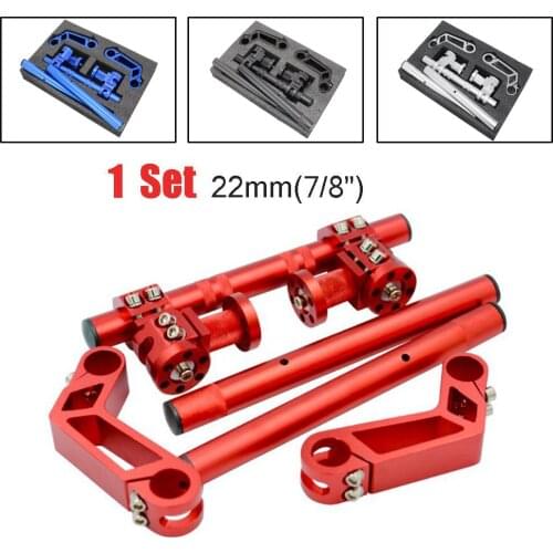 Motorcycle CNC Adjustable Steering Handlebar 7/8" 22mm Removable Handle Bar System 125cc Pit Bike Dirt Bike Motobike Scooter