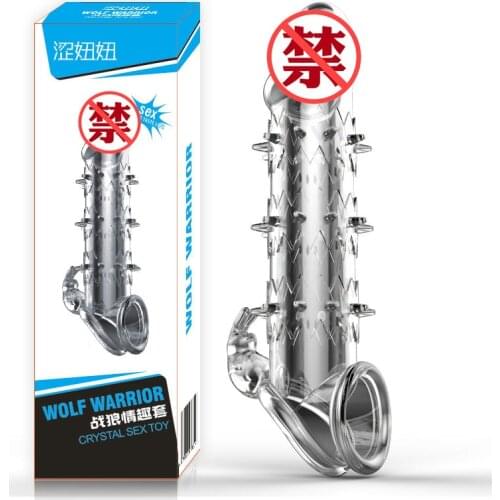 Male Crystal Sex Extended Penis Sleeve Factory Directly Sales Male Extend Delay Sex Toys Dick Ring Men Toy