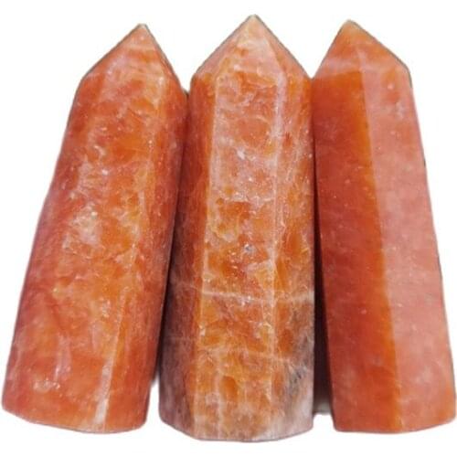 Natural quartz tower orange spiritual healing crystals sunstone point for sale