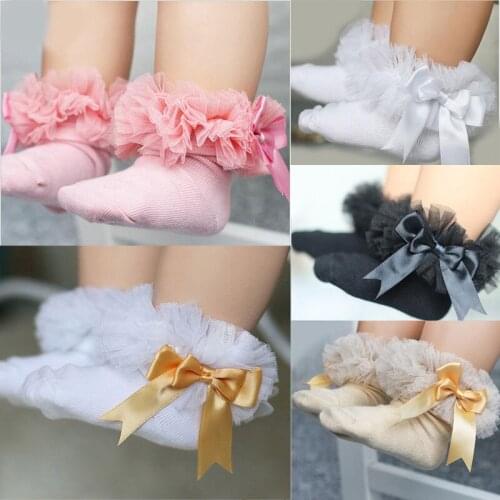 Pudcoco Fast Shipping 0-6Years Newborn Baby Girls Kids Socks Princess Bowknot Lace Ruffle Frilly Ankle Socks