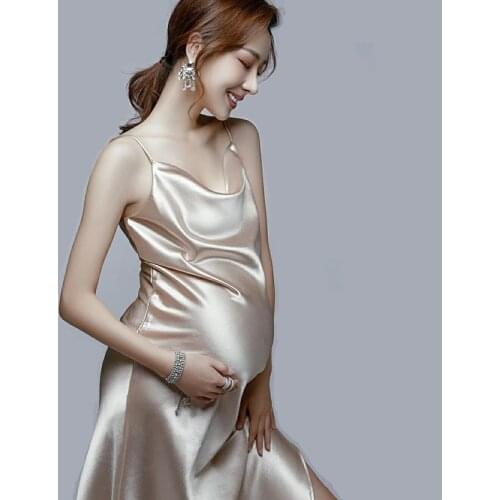 Pregnancy Dress Maternity Gown Side Opening Sexy Clothes of Women Pregnant Photography Dress Maternity Dresses for Photo Shoot
